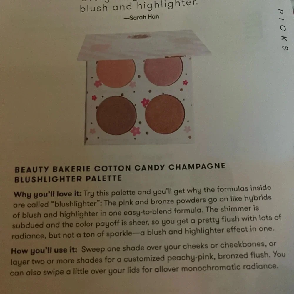 BEAUTY BAKERIE COTTON CANDY CHAMPAGNE BLUSHLIGHTER PALETTE, NWT - Picture 3 of 6